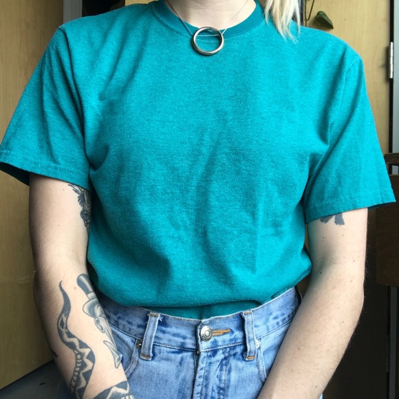 Teal // Aqua heathered tee 💫 - Picture 2 of 7